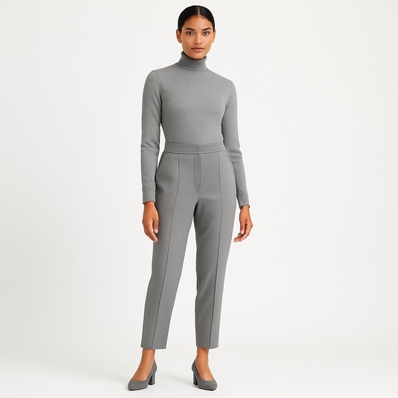 Ann Taylor Loft Gray Career Dress Pants 12 Ankle Length Modern Academia 75-02